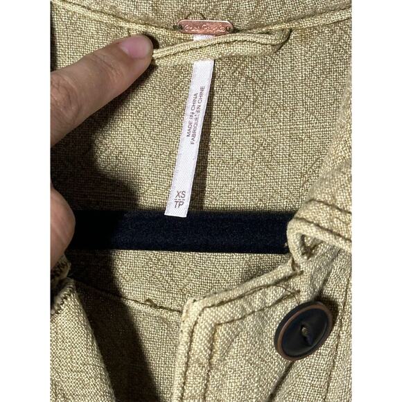 NWT Free People Rainz Duster Coat Long Button Up Marsh Gree Size XS MSRP $198 - Picture 3 of 11